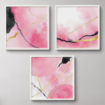 Conjunto de Azulejos de Arte Abstrata Rosa para Fo