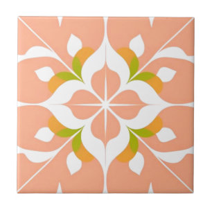Conjunto de azulejos florais de salmão-claro-fetal