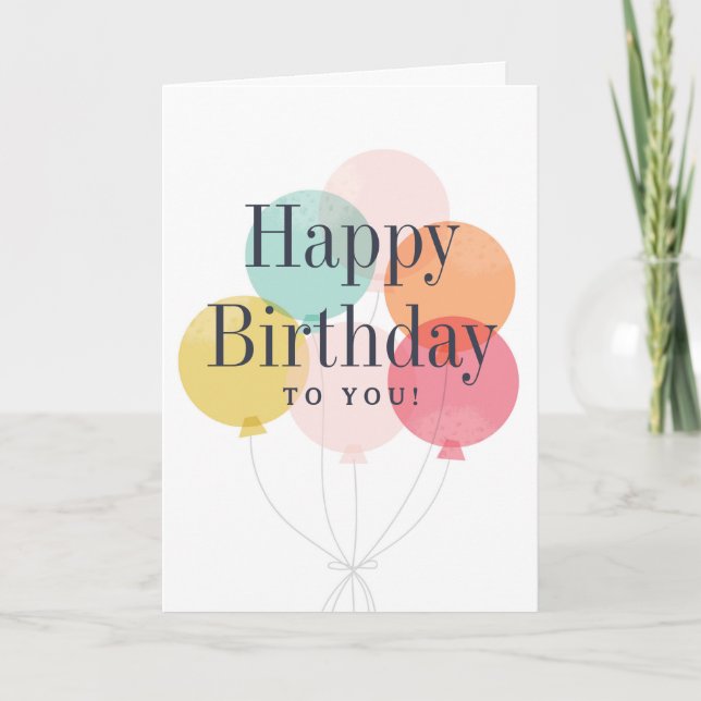 Conjunto de balões feliz aniversário cartão de cum (Frente)
