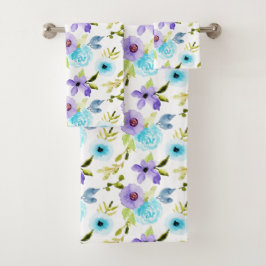 Conjunto de Bandeja Floral de Cor Violeta Azul