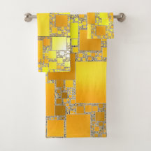 Conjunto de Bandejas Amarelo e Laranja Quadrado