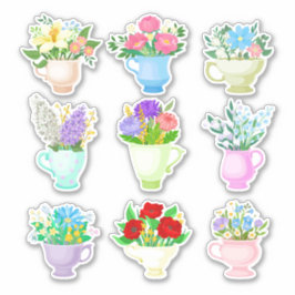 Conjunto de buquês adesivos