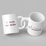 Conjunto De Caneca De Café amor marido ama esposa<br><div class="desc">Eu amo o meu marido - eu amo a minha esposa</div>