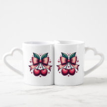 Arco de Amor de Cereja – Design de Coração & Fita