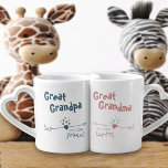 Conjunto De Caneca De Café Avós do novo Excelente personalizados - Azul e Ros<br><div class="desc">Corações modernos e flechas design na paleta de cores de na moda - ideal para novos avós excelentes. As palavras, vovô e vovó podem ser personalizadas para vovô, Nanna etc., para se adequar a sua preferência. Você também pode acrescentar o ano em que o casal se tornou excelente avós orgulhoso....</div>