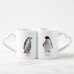 Conjunto De Caneca De Café  Casal de pinguim no conjunto de mug de café branc<br><div class="desc">Belo casal de pinguim em fundo branco. Os pinguins simbolizam o amor eterno. Texto apenas no lado frontal.</div>