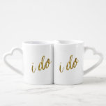 Conjunto De Caneca De Café Dourado Glam I Do<br><div class="desc">Dourado brilho,  brilho,  blusões</div>