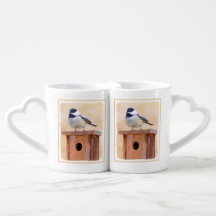 Galinha em Birdhouse Pintura Original de Pássaros