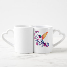 Conjunto De Caneca De Café Hummingbird vibrante