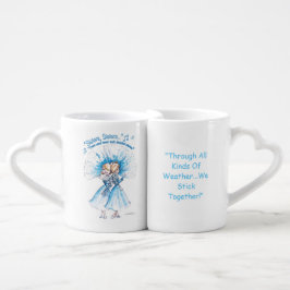 Conjunto De Caneca De Café Irmãs Nestling Mugs