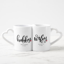 Conjunto De Caneca De Café Marido Esposa | Letra Personalizada Caprichosa 