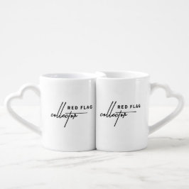 Conjunto De Caneca De Café Sinalizador vermelho - Enviar o aviso