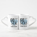 Conjunto De Caneca De Café Sr.ª Diamond, 60º aniversário de casamento<br><div class="desc">Personalize os nomes e as datas para criar um presente único e divertido para celebrar o 60º aniversário de casamento de diamantes. Projetado por Thisnotme©</div>