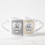 Conjunto De Caneca De Café Sr. e Sra. Wedding Lovers Mug<br><div class="desc">Manga de casal Elegante em prata e pérolas</div>