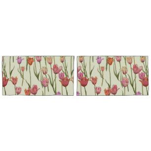 Conjunto de Capas Travesseiros de Tulipas Holandes