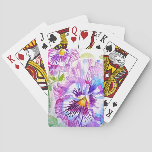 Conjunto de Cartas de Baralho Flor de Água-forte V (Verso)
