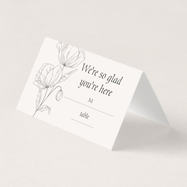 Conjunto de Cartões de Local de Casamento Floral e (Frente)
