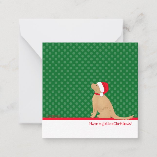 Conjunto de Cartões de Natal Dourados Verdes (Frente)