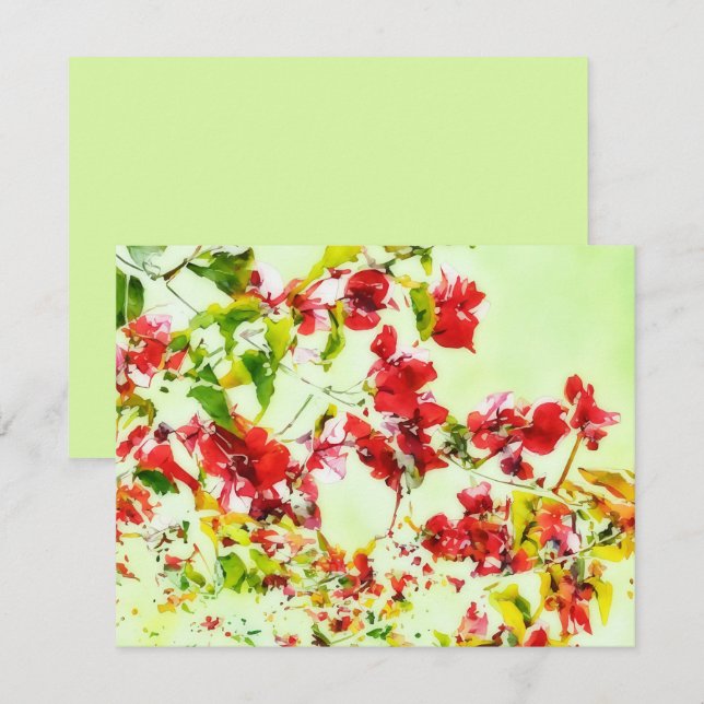 Conjunto de Cartões de Nota de Arte de Flores de B (Frente/Verso)