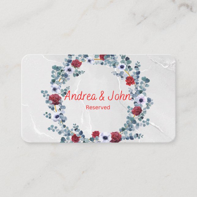 Conjunto de Casamentos: Os Cartões de Lugar (Frente)