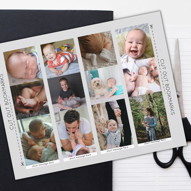 Conjunto de Colagem de Fotos da Família de 4 Model (Cut Your Own Photo Bookmarks with Text)