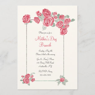 Conjunto de convite das rosas vermelhas