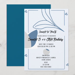 Conjunto de Convite de Casamento Azul Claro, Azul 