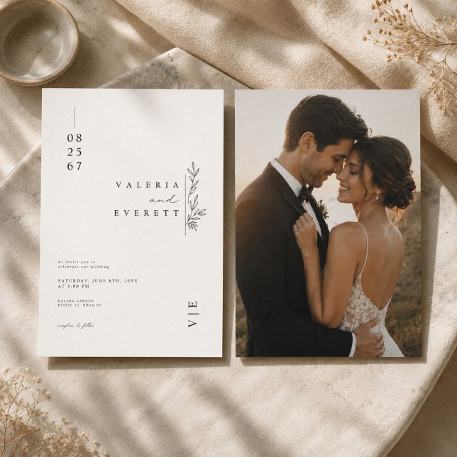 Conjunto de Convite de Casamento Botânico Elegante (Criador carregado)