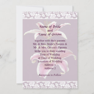 Conjunto de Convite de Casamento com Duas Lírios S