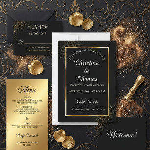 Conjunto de Convite de Casamento Dark Academia