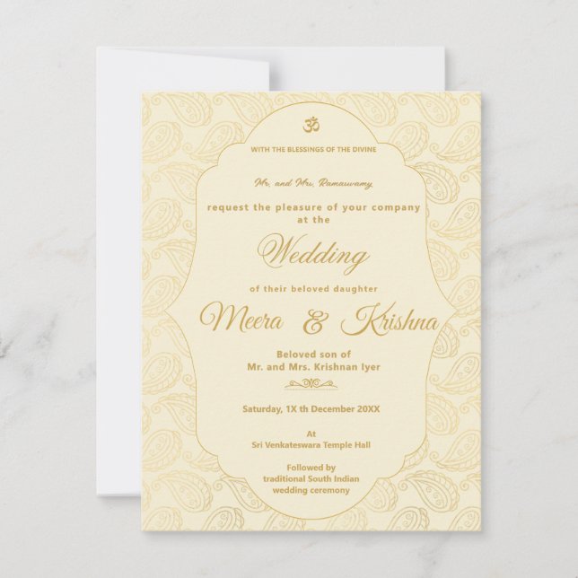 Conjunto de Convite de Casamento de Templo do Sul  (Frente)