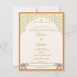Conjunto de Convite de Casamento de Templo do Sul 