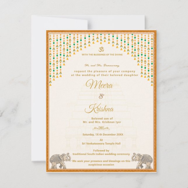 Conjunto de Convite de Casamento de Templo do Sul  (Frente)