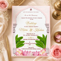 Conjunto de Convite de Casamento do Templo do Lótu