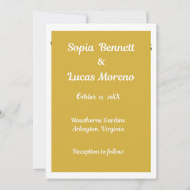 Conjunto de Convite de Casamento em Acrílico Doura