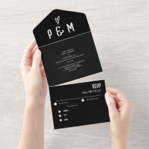 Conjunto de Convite de Casamento Minimalista Coraç