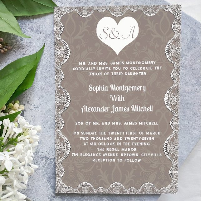 Conjunto de Convite de Casamento Monograma Código  (sample wedding invitations, wedding invitation qr code download, wedding invitation qr code app)