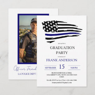 Conjunto de Convite de Formatura da Polícia Blue L