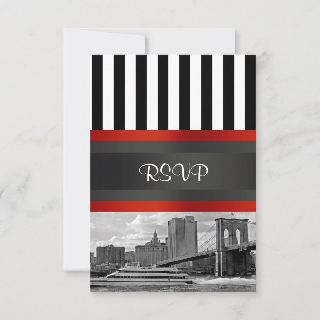 Conjunto de Convite do Barco da Ponte do Brooklyn  (Frente)