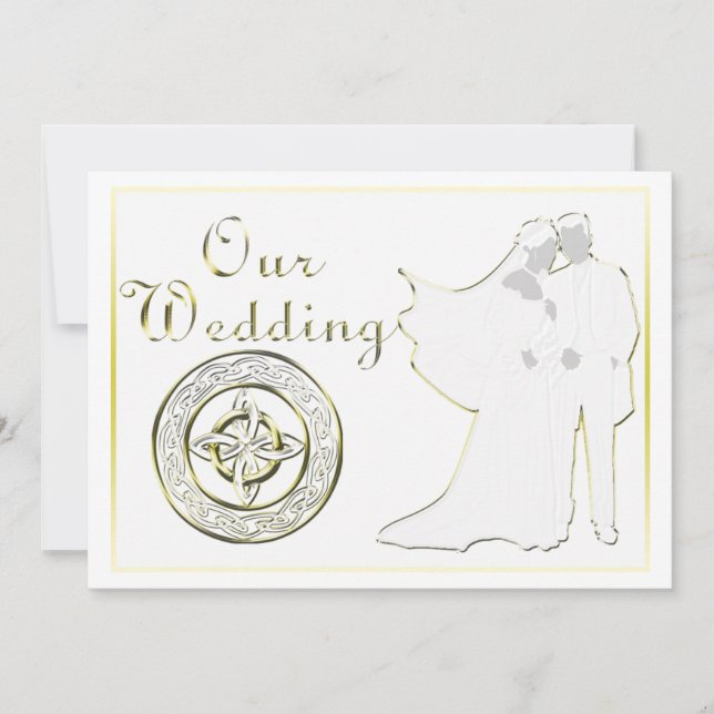 Conjunto de Convite para Casamento de Nó Celta (Frente)