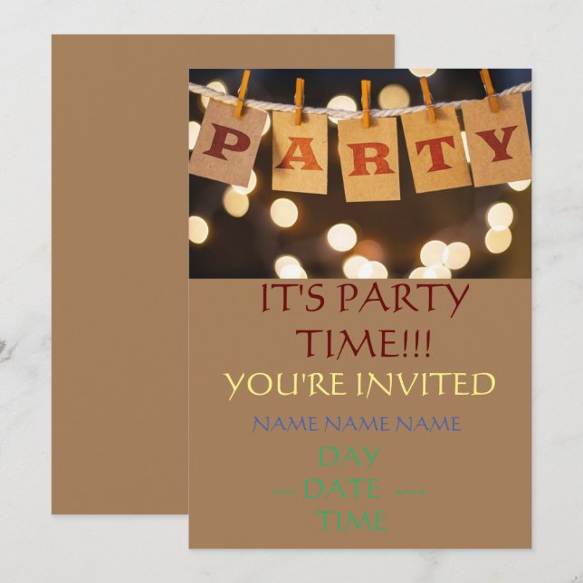 conjunto de convites para aniversários de criança (Frente/Verso)