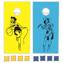 Conjunto de Cornhole Amarelo e Azul