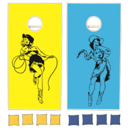 Conjunto de Cornhole Amarelo e Azul