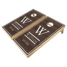 Conjunto de Cornhole com Nome Monogramado em Madei