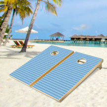 Conjunto de Cornhole com Padrão de Ondas Azuis
