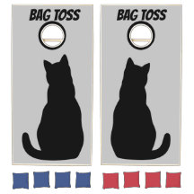Conjunto de Cornhole de Gato Negro