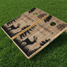 Conjunto de Cornhole de Madeira Monogramado Flores