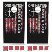 Conjunto de Cornhole Patriótico: Uma Nação Sob Deu