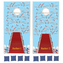 Conjunto de Cornhole Tesoura Azul de Barbeiro Post