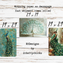 Conjunto de Decoupage do Pavão Majestoso